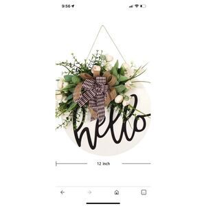 Welcome Sign Front Door Decoration Floral Wood